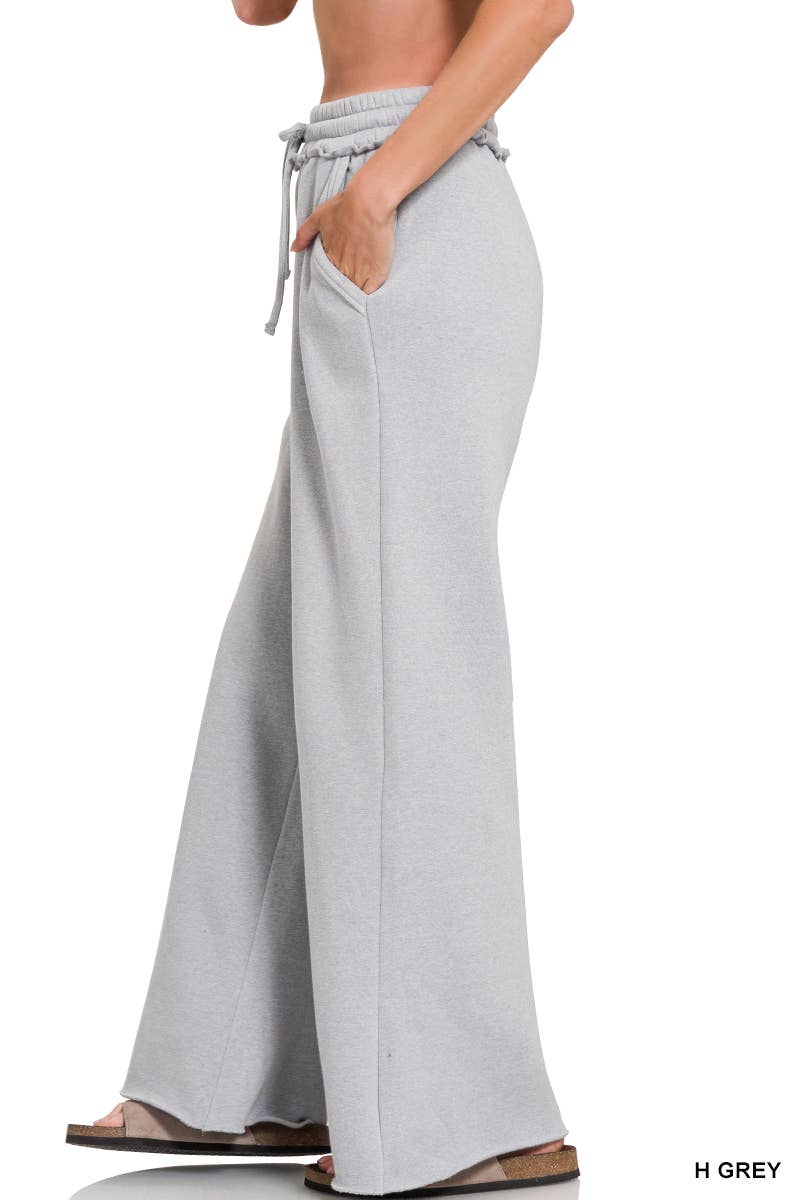 Everyone's Favorite Wide Leg Sweatpants - gray and bone