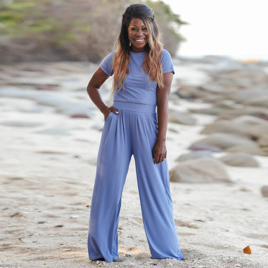 Blue Vibes Two Piece Pant Set