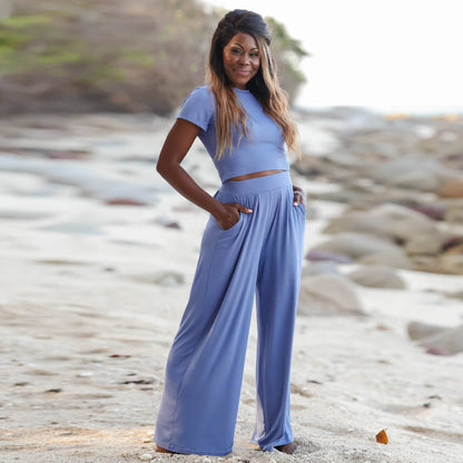 Blue Vibes Two Piece Pant Set