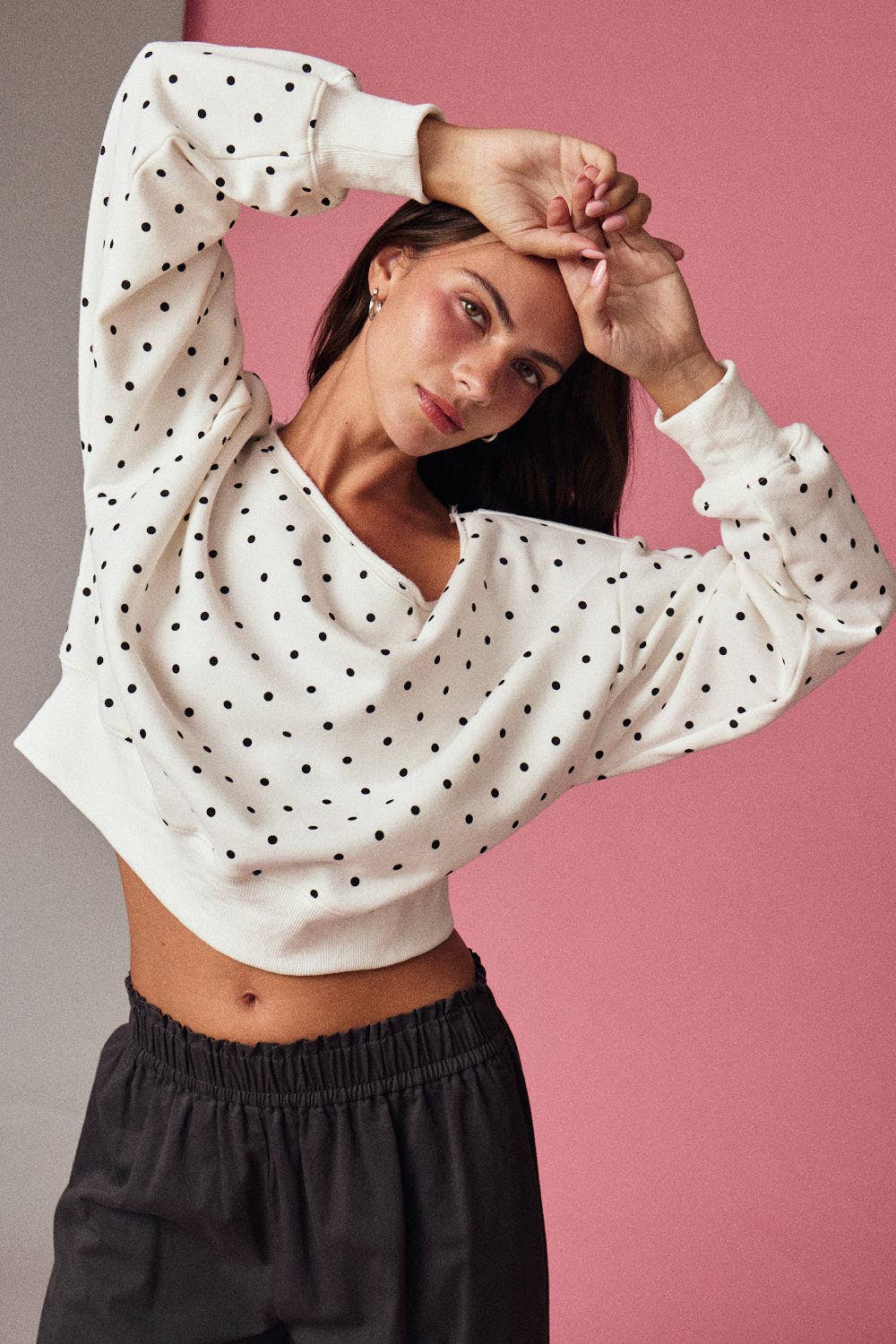 White Polka Dot Sweatshirt