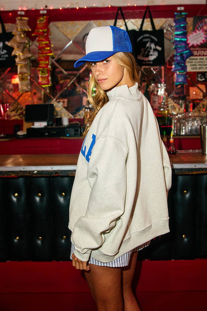 TEQUILA/Hungover Reversible Mock Neck Sweatshirt