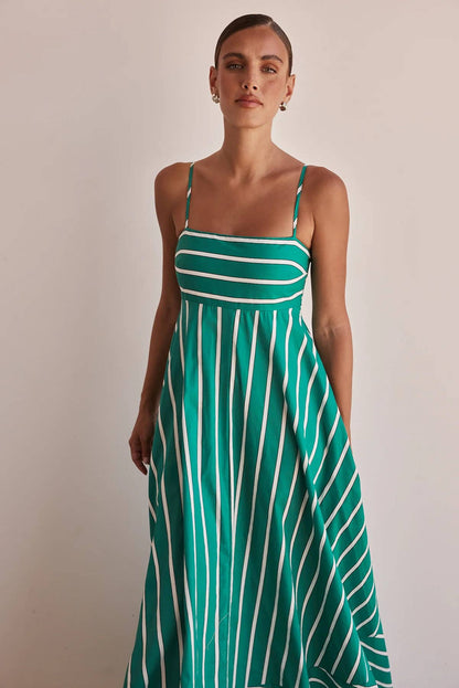 Simple Stripes Swing Maxi Dress