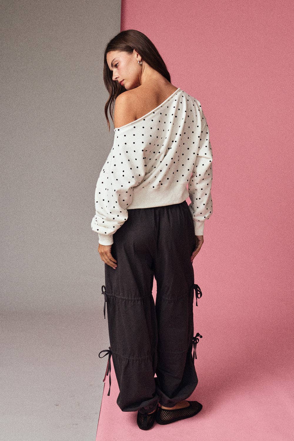 White Polka Dot Sweatshirt