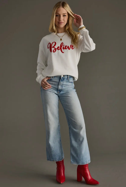 Believe Textured Sweatshirt