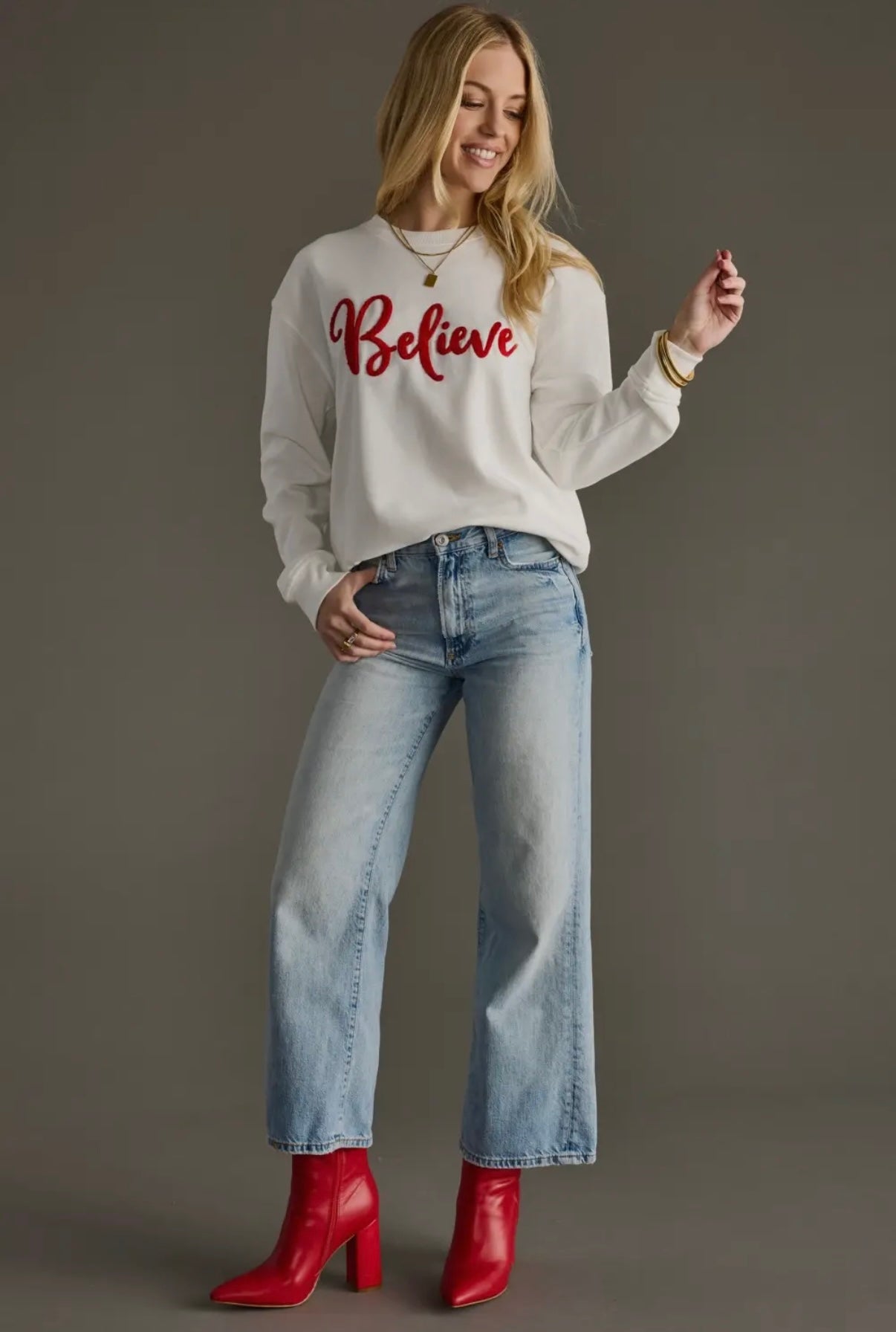 Believe Textured Sweatshirt