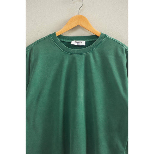 Dark Green Cropped Crewneck Sweatshirt