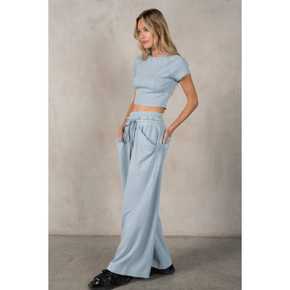 Sky Blue Short Sleeve Crop