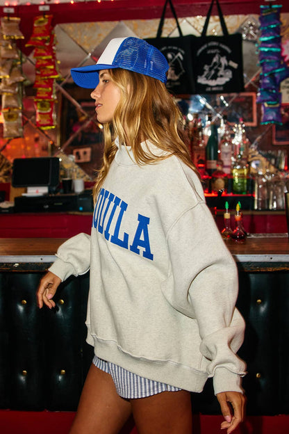 TEQUILA/Hungover Reversible Mock Neck Sweatshirt