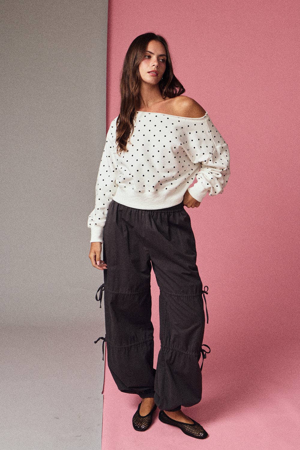 White Polka Dot Sweatshirt