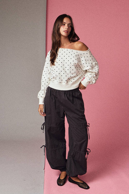 White Polka Dot Sweatshirt
